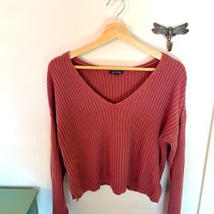 Pink cropped sweater